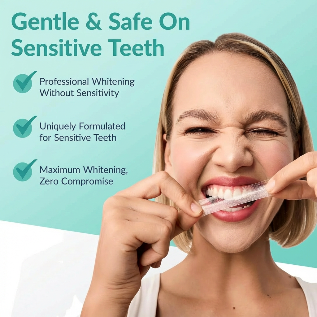 Meansmile Professional Whitening Strips with Coconut Oil & No Mess Formula