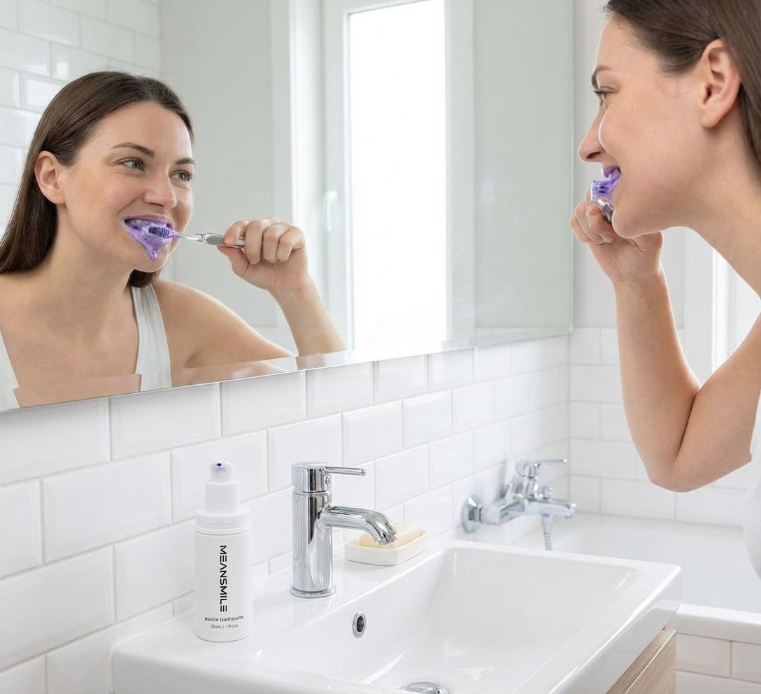Meansmile Purple Whitening Toothpaste with Instant Stain Removal & Enamel Care